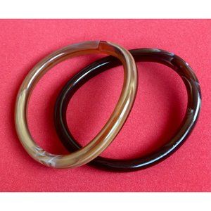 Gorgeous Vintage Free Form Marbled Lucite Bangle Bracelets